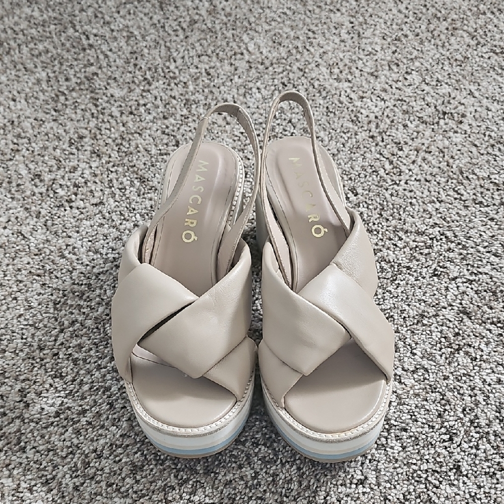 Mascaro Corfu Beige Leather Sandals - Picture 3 of 13